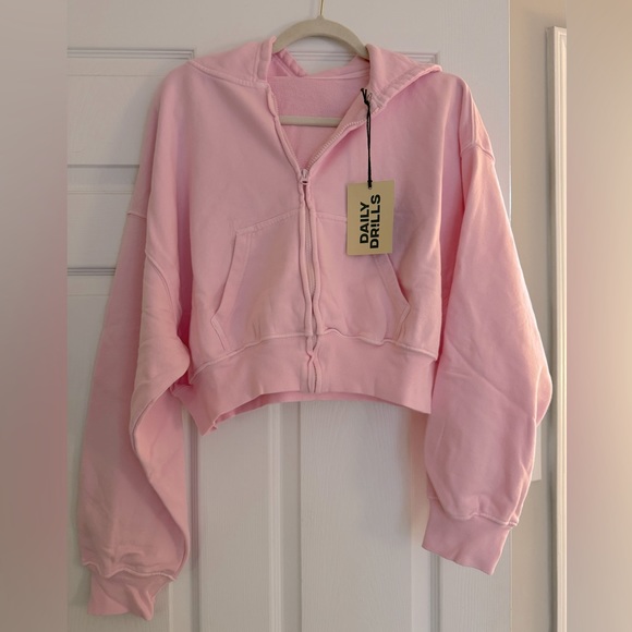 Daily Drills Jackets & Blazers - Daily Drills Cropped Zip Hoodie